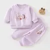 Conjunto casual de sudadera para bebé para otoño e invierno, conjunto de dos piezas para bebés e infantes, conjunto deportivo de primavera para niños y niñas, prenda exterior superior y pantalón deportivo