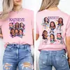 Camiseta Katseye de Grupo de Meninas Coreanas Mais Vendido da Amazon, Estampada dos Dois Lados, Manga Curta, Tamanho Europeu, Top de Modal 1216-1