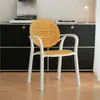 Silla de Comedor para Cafetería Estilo Nórdico, Diseño Simple, Adecuada para Oficinas de Ventas, Mesas de Reuniones, Hoteles y Uso Doméstico, Silla de Plástico Apilable con Respaldo