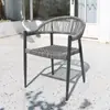 Juego de mesa y sillas de comedor de mimbre para exteriores estilo nórdico para balcón, cafetería, tienda de té con leche, área de ocio al aire libre, mesa de té para exteriores y sillas de mimbre