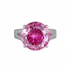 Anillo abierto redondo geométrico de circonita, estilo nicho de alta gama, estilo europeo y americano, joyería de moda única y exagerada al por mayor