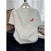 Camiseta de Manga Curta Algodão Puro com Ombro Reto Design Jovem Moderno para Mulheres 2026 Nova Coleção Primavera/Verão Camisa Básica Marca Tendência