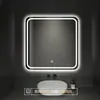 Espelho Inteligente Quadrado Tmall Elf Anti-Embaçante Montado na Parede Espelho de Banheiro Luminoso LED Espelho de Banheiro com Indução e Luz