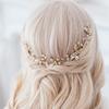 Accesorios para el cabello de novia, peineta de hojas de aleación de alambre de cobre tejida a mano, accesorios para tocados transfronterizos de Europa y Estados Unidos, directos de fábrica