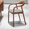 Mesa y sillas de comedor de madera maciza nórdica, silla de comedor para el hogar, silla con respaldo de color nogal para estudio y oficina, silla de té estilo mid-century Shumeite