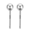 Po S999 Aretes de Frijol de Plata para Mujer Aretes Simples de Viento Frío Aretes de Hueso para la Oreja para Mujer Aretes Pequeños de Plata para Mujer