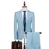 Transfronterizo 2024 Otoño Nuevo Estilo Coreano Traje Ajustado Traje para Hombre Casual de Negocios Traje de Vestir para Novio Traje de Tres Piezas para Hombre