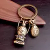 Lingote Pixiu Mono Regla Sun Wukong Bastón Mágico Calabaza de Cobre Hebilla Sun Wukong Llavero Colgante Estilo Chino