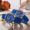 Reloj de cuarzo deportivo de moda para parejas transfronterizas, con diseño de fantasma de agua verde, informal, de silicona, para estudiantes, resistente al agua.