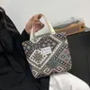 Bolsa Artística de Gran Capacidad para Mujer 2025 Bolso de Lona de un Solo Hombro para Mujer Ins Bolso de Hombro para Estudiante Universitario Bolso de Mano de Nylon