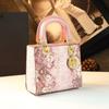 2026 Nuevo Bolso Exquisito de Moda Estilo Princesa Diana, Bolso de Mano de Lujo de Alta Gama con Patrón de Serpiente en Piel Genuina, Nuevo Bolso de Hombro y Cruzado de Moda