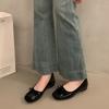 Zapatos de Punta Cuadrada de Boca Baja para Mujer Verano 2024 Nuevo Viento de Noche Francés Moño Rojo Boca Baja Suela Blanda Zapatos de Frijol