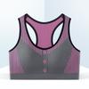 2026 Novo Sutiã Esportivo Racerback Color Block Sem Costura com Bojos Removíveis para Seios Pequenos, Sutiã Tomara-que-caia Push-Up