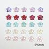 Joyería para Uñas de Flor Japonesa de Cinco Pétalos de Color Mixto de Venta Caliente, Color Mágico Aurora, Flor de Resina, DIY, Accesorios de Joyería Hechos a Mano