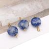 1 Acero Inoxidable Color Oro Real Conserva el Color Piedra Natural Jade Plano Colgante Accesorio para Pulsera Collar Joyería DIY
