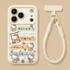 Lanyard Lindo con Texto de Gato Adecuado para Funda de Teléfono Móvil Apple 17Promax Iphone15 Silicona 16 Nuevo Modelo para Mujer 18