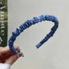 Coreia do Sul alta qualidade cristal preto arco cetim aba larga faixa de cabelo acessórios de cabelo alta qualidade tecido plissado faixa de cabelo grampo