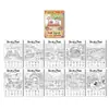 Nuevos pósteres para colorear transfronterizos de 10 hojas/paquete, con temática de frutas, para encontrar objetos y colorear, papel de dibujo divertido tipo doodle dibujado a mano