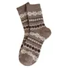 Calcetines de Lana Gruesos y Cálidos Suxinaimin Otoño e Invierno para Mujer, Invierno, Estilo Fair Isle Retro, Copo de Nieve, Calcetines hasta la Mitad de la Pantorrilla
