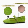 Zapatos Mary Jane Planos de Gamuza con Puntera Redonda de Colores Brillantes para Mujer, Suela Suave, Cómodos, Zapatos de Salón Estilo Hada, Piel Genuina Suela Suave