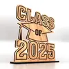 Letrero de Graduación Transfronterizo 2025 Adornos de Escritorio de Madera Adornos de Decoración para Fiesta de Graduación Artesanías de Madera