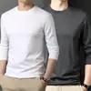Camiseta esportiva casual masculina de manga longa estampada, moderna para adolescentes, adequada para todas as estações, gola redonda, top básico de manga longa