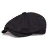 Sombrero Octogonal Informal Retro de Primavera y Otoño Transfronterizo Tendencia Británica Gorra Plana para Hombre Boina Gorra de Periodista de Moda para Hombre