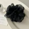 Goma para el pelo de tul nacarado estilo francés de doble capa con un tacto de alta gama, accesorio para moño con pedrería para mujer, banda para el pelo de celebridad de Internet, cuerda para el pelo