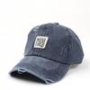 Boné de Baseball Bordado com Letras Lavadas Estilo Novo Transfronteiriço Chapéu de Pato com Aba Curva Desfiada Proteção Solar Casual Masculina