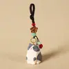 Llavero colgante de talla de madera hecha a mano para llaves de coche de gato, colgante para mochila escolar de mascota linda femenina, regalo para novias, venta al por mayor