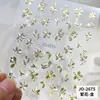 Decoraciones para Uñas Flor de Oro Rosa Tridimensional, Calcomanías Florales Doradas de Lujo para Uñas, Calcomanías Dulces y Hermosas para Uñas
