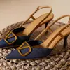 Sandálias de salto alto elegantes e versáteis, estilo coreano, bico fino, jeans, primavera e outono, modelo novo elegante e de alta qualidade, lindos saltos agulha