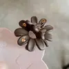 Pequeno prendedor de garra de crisântemo para mulheres, presilha para arrumar fios soltos na nuca, presilha lateral para franja, acessório de cabelo floral