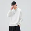 Sudadera con cremallera a media altura y cuello alto, nueva calidad, para hombre, de otoño, holgada, con mangas largas bordadas de moda, de la marca Shanggu.