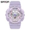Fabricantes de relojes Sanda Couple Style 6068 con esfera creativa y personalidad pequeña para hombres y mujeres jóvenes y estudiantes.