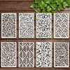 AliExpress internacional novo 8 peças textura flor pintura modelo diário de arte diy pintura oca modelo tema