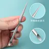 Adhesivo de punto lima de uñas frontal para frotar arena tira plano inclinado empujador de acero doble empujador de herradura tira para frotar uñas tira de pulido
