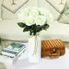 Flor de Rosa de Terciopelo de Tallo Único con Tacto Real para Decoración del Hogar Suministros Boda Planta de Simulación Flor Artificial