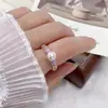Accesorios para Anillos de Perlas DIY Anillo Abierto con Esmalte de Colores para Mujer Anillo Versátil de Nicho con Temperamento Dulce