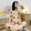 Pijama para Mãe Jovem, Roupas de Casa Casuais Femininas de Manga Longa que Rejuvenescem, Pequenos Conjuntos Finos de Celebridade da Internet Casuais para Primavera, Outono e Verão