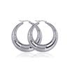 Aretes de moda de acero inoxidable directo de fábrica ins europeos y americanos rojo de internet acero titanio cinco anillos patrón cocodrilo aretes de círculo