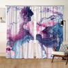 Cortinas Personalizadas con Patrón Abstracto de Flujo Morado Claro, Cortinas de Balcón Elegantes y de Lujo con Estampado Digital Oscurecedoras, Una Pieza Envío Directo