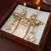 Pendientes vintage de resina con una elegancia retro francesa, pendientes de botón versátiles y de moda para mujer