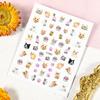 Nuevas pegatinas lindas de dibujos animados para uñas de mascotas, husky tonto, corgi lindo, gato dulce, pegatinas decorativas para uñas