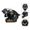 Casco Abatible, Casco para Motocicleta Eléctrica, Casco Integral, Casco de Seguridad Unisex, Ligero, Elegante, Resistente al Frío, Mantiene el Calor, Doble Visor