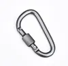 Mosquetón Engrosado y Reforzado en Forma de D de 8 cm con Tuerca de Rosca para Tienda de Campaña, Gancho Portátil para Colgar, Clip para Mochila de Aleación de Aluminio con Tuerca