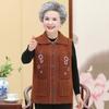 Chalecos para Mujeres de Mediana Edad y Ancianas, Ropa de Primavera y Otoño, Chalecos de Abuela, Chalecos de Invierno Bordados para Ancianas, Solapas, Chalecos para Mujeres