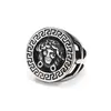 Europa y Estados Unidos popular joyería hip hop moda estilo punk retro retrato mítico acero de titanio anillo para hombre en stock venta al por mayor
