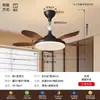 Nuevo candelabro ventilador estilo vintage para la sala de estar, estilo francés, elegante, retro, con aspas grandes, silencioso, color nogal, luz ventilador para comedor