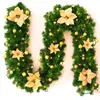 Nuevo Rattan Navideño 2.7m Rattan Navideño Encriptado Adorno Colgante para Puerta Decoración Navideña